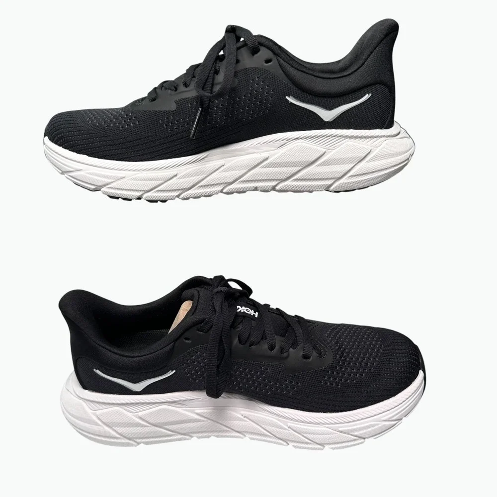 Hoka Arahi 7 Running Shoes Women's 6B Black White Stability Sneakers 1147851BWHT